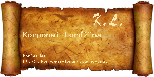 Korponai Loréna névjegykártya